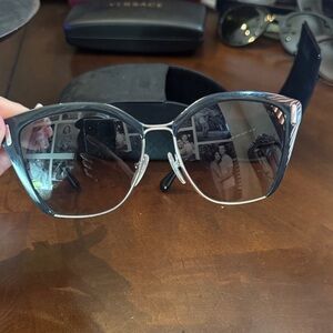 Versace Women's Sunglasses in Black and Silver